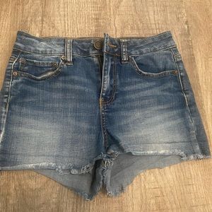 Indigo Rein Frayed Denim Shorts